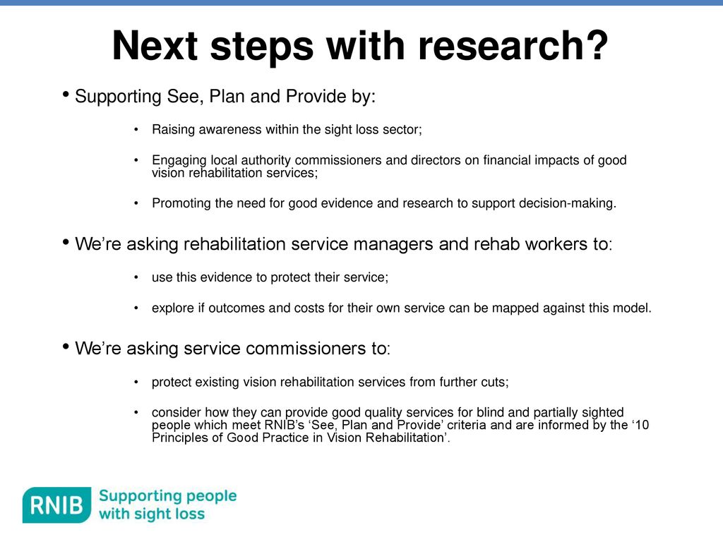 Next steps with research