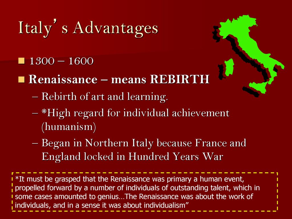 Chapter 17 Section 1: Italy: Birthplace of the Renaissance ...