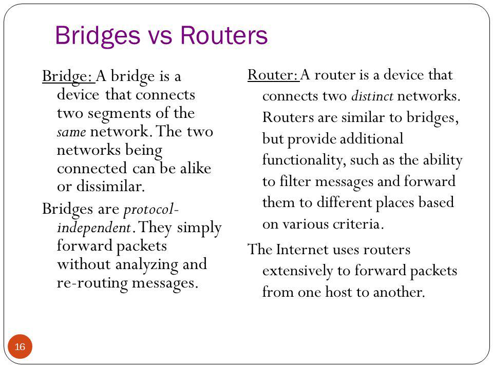Bridges vs Routers