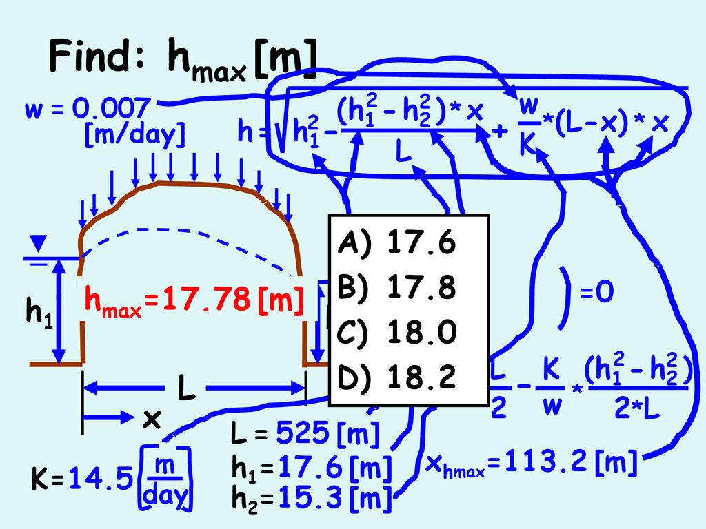 Find Hmax M L Hmax H1 H2 L 525 M Ppt Download