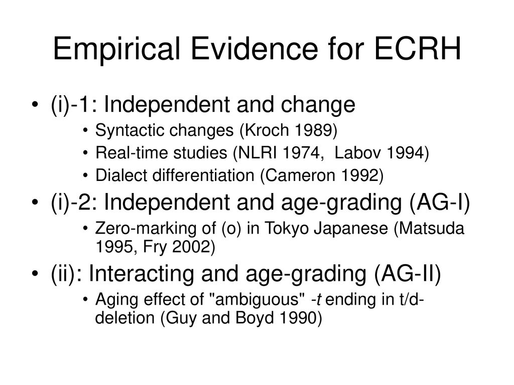 Empirical Evidence for ECRH