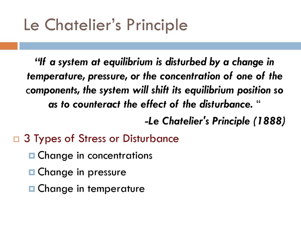 Le Chatelier’s Principle