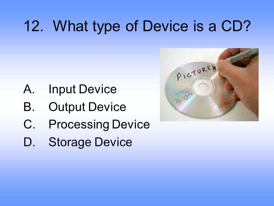 12. What type of Device is a CD