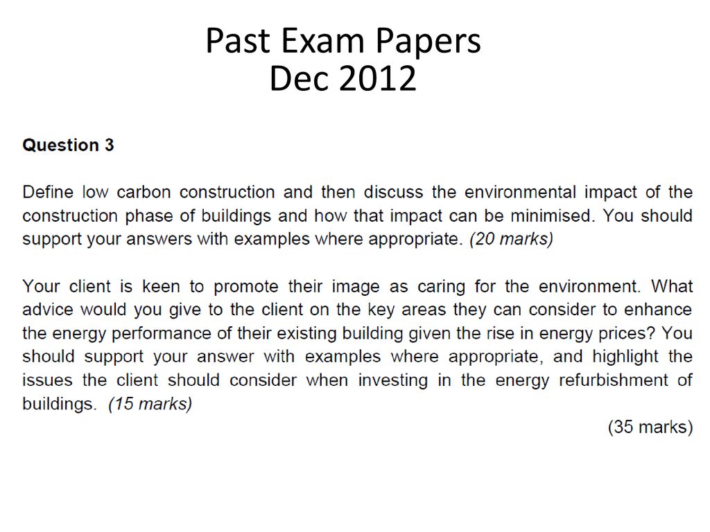 Past Exam Papers Dec 2012