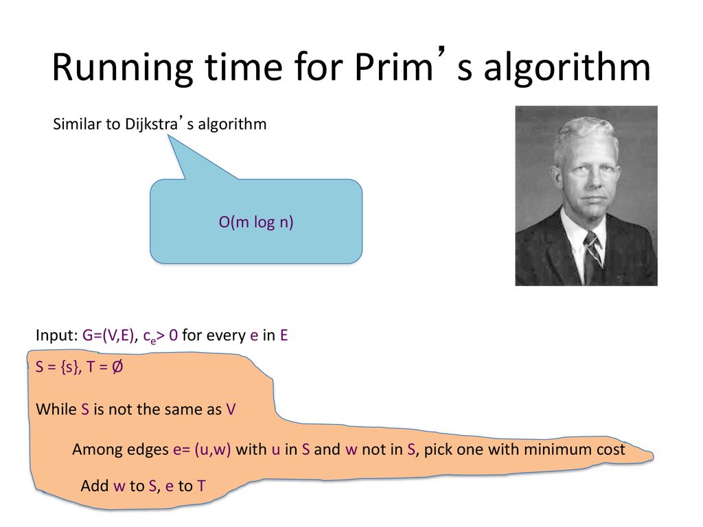 Running time for Prim’s algorithm