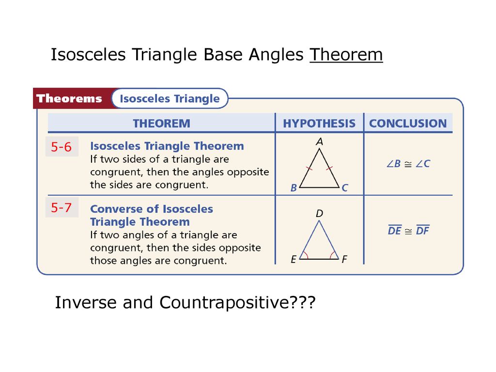  Vocabulary legs of an isosceles triangle vertex angle base - ppt  download