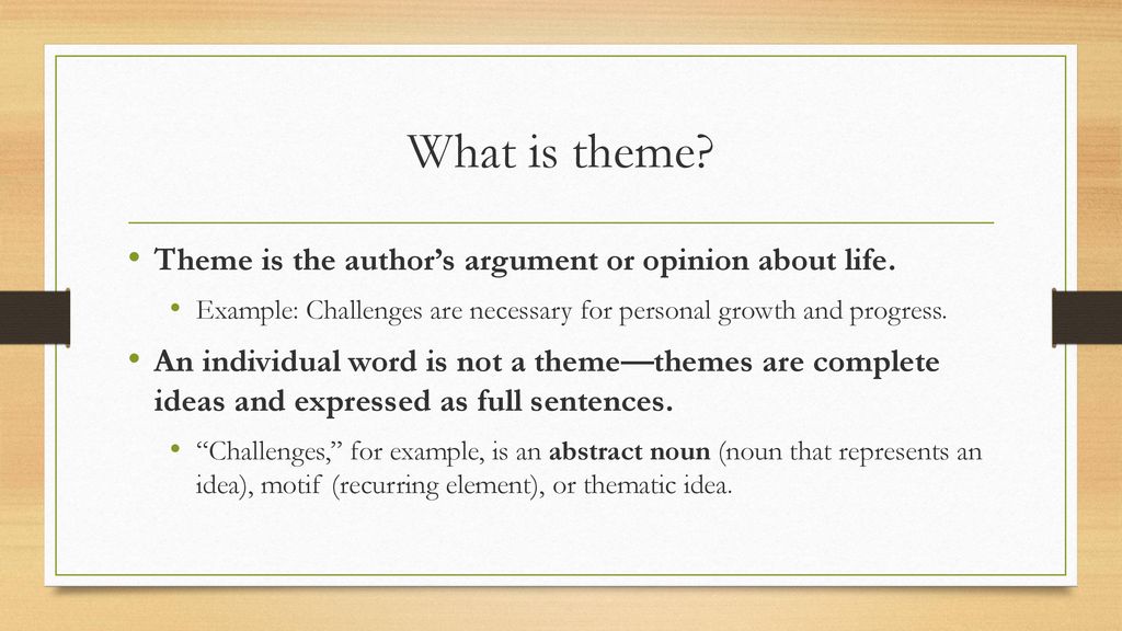 What Is Theme And How Do You Find It Ppt Download