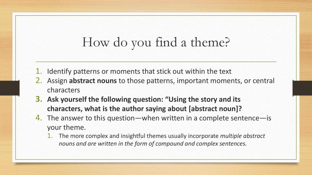 What Is Theme And How Do You Find It Ppt Download