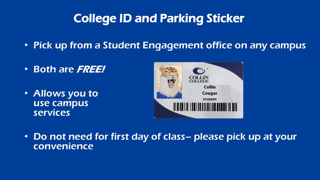 College ID and Parking Sticker