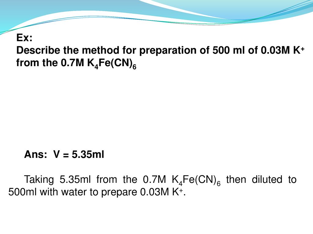 B Preparation Of Solutions From Known Concentration Of Liquids Ppt Download