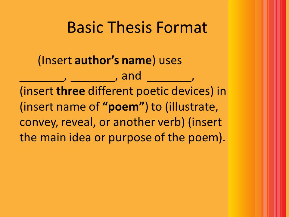 Basic Thesis Format