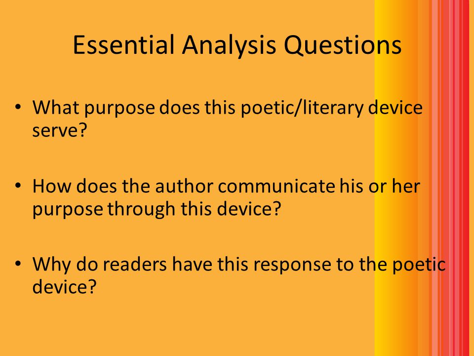 Essential Analysis Questions