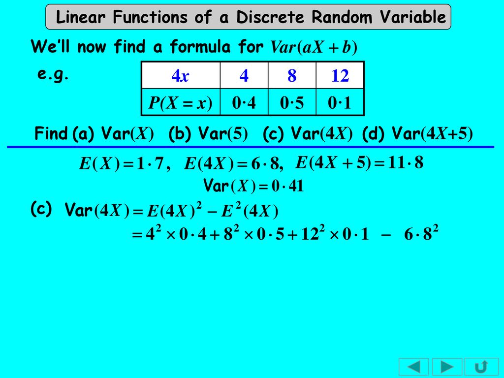 Linear Functions Of A Discrete Random Variable Ppt Download