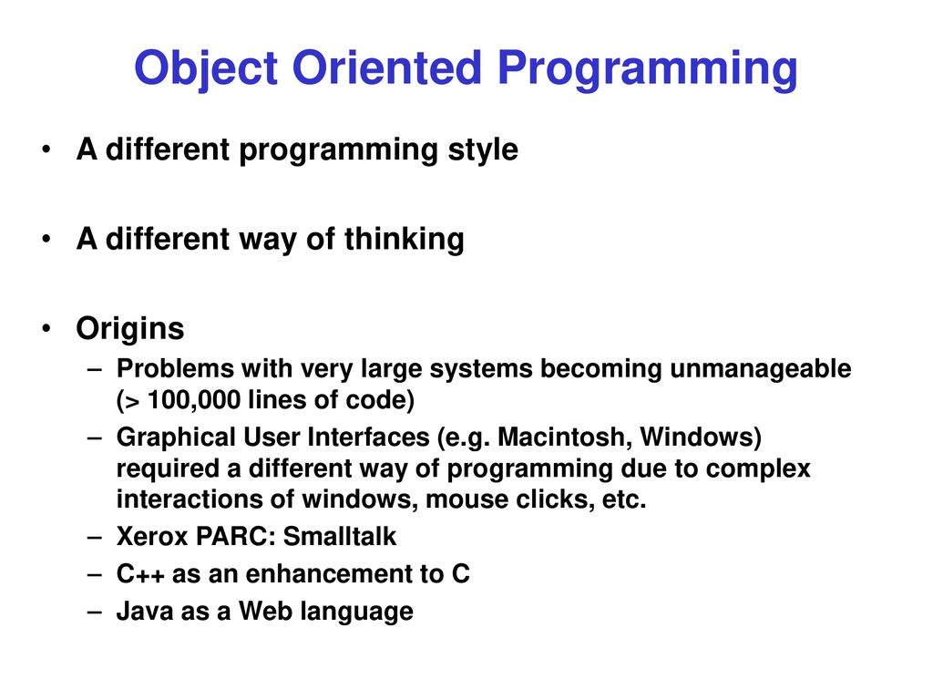 Introduction Object-Oriented Programming Reprise - ppt download