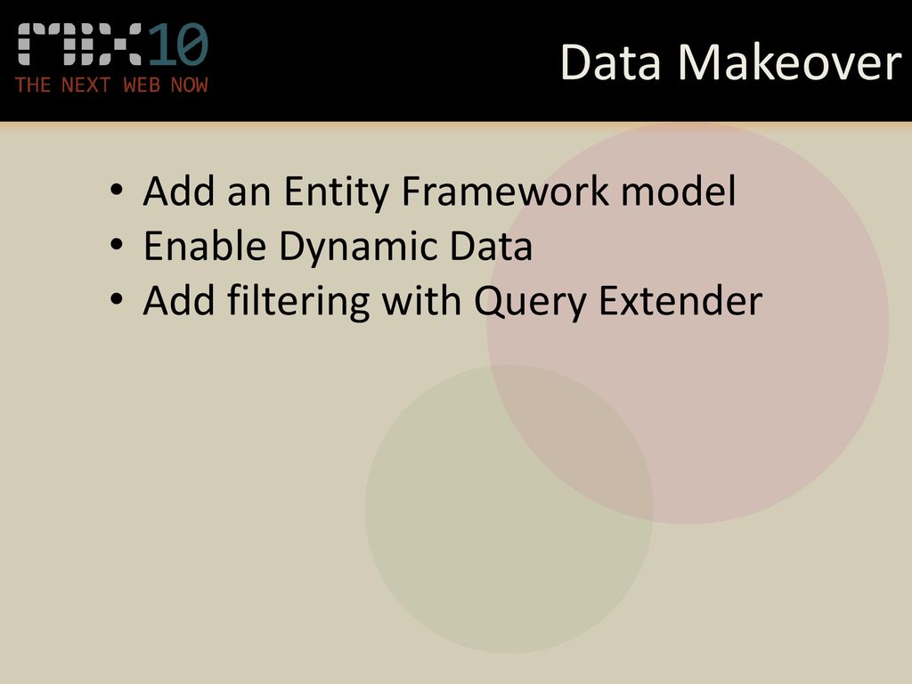 Data Makeover Add an Entity Framework model Enable Dynamic Data