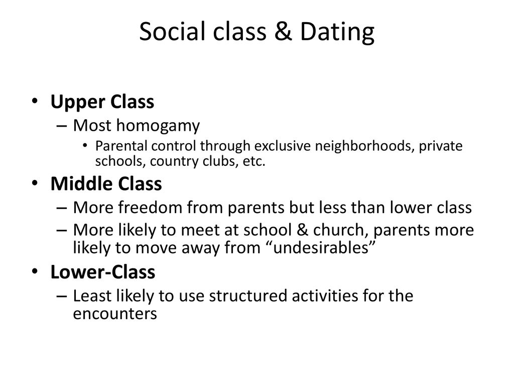 dating lower social class