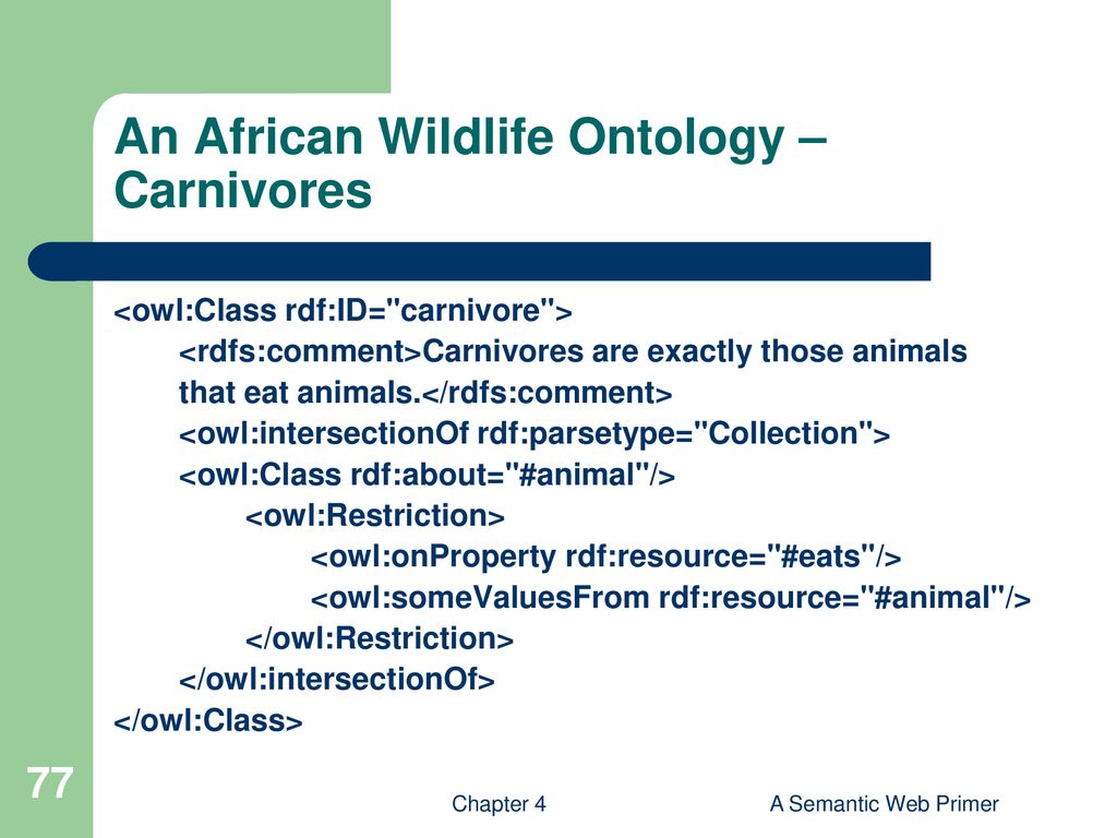 An African Wildlife Ontology – Carnivores