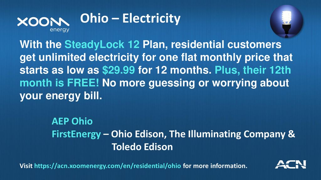 Ohio – Electricity With the SteadyLock 12 Plan, residential customers ...