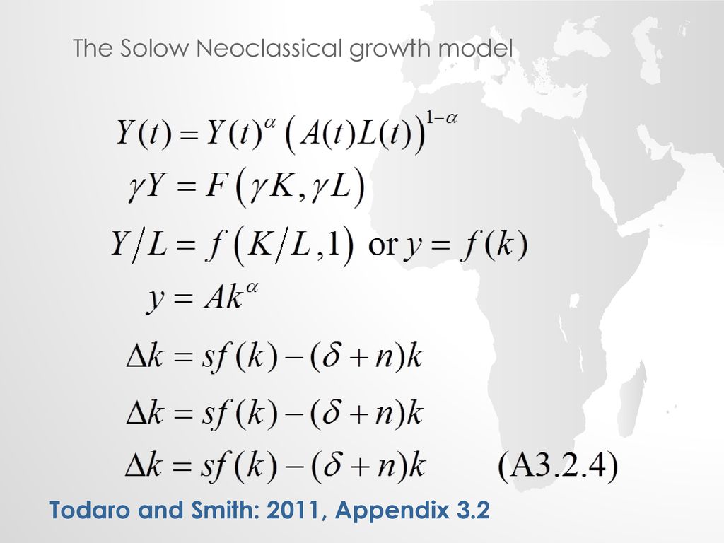 The Solow Neoclassical growth model