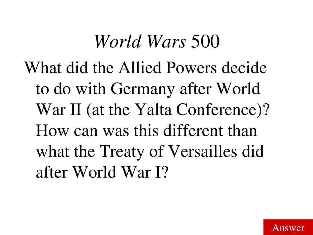 World Wars 500