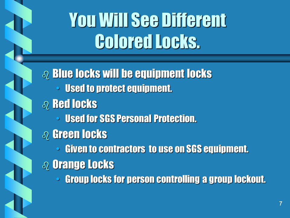 You Will See Different Colored Locks.