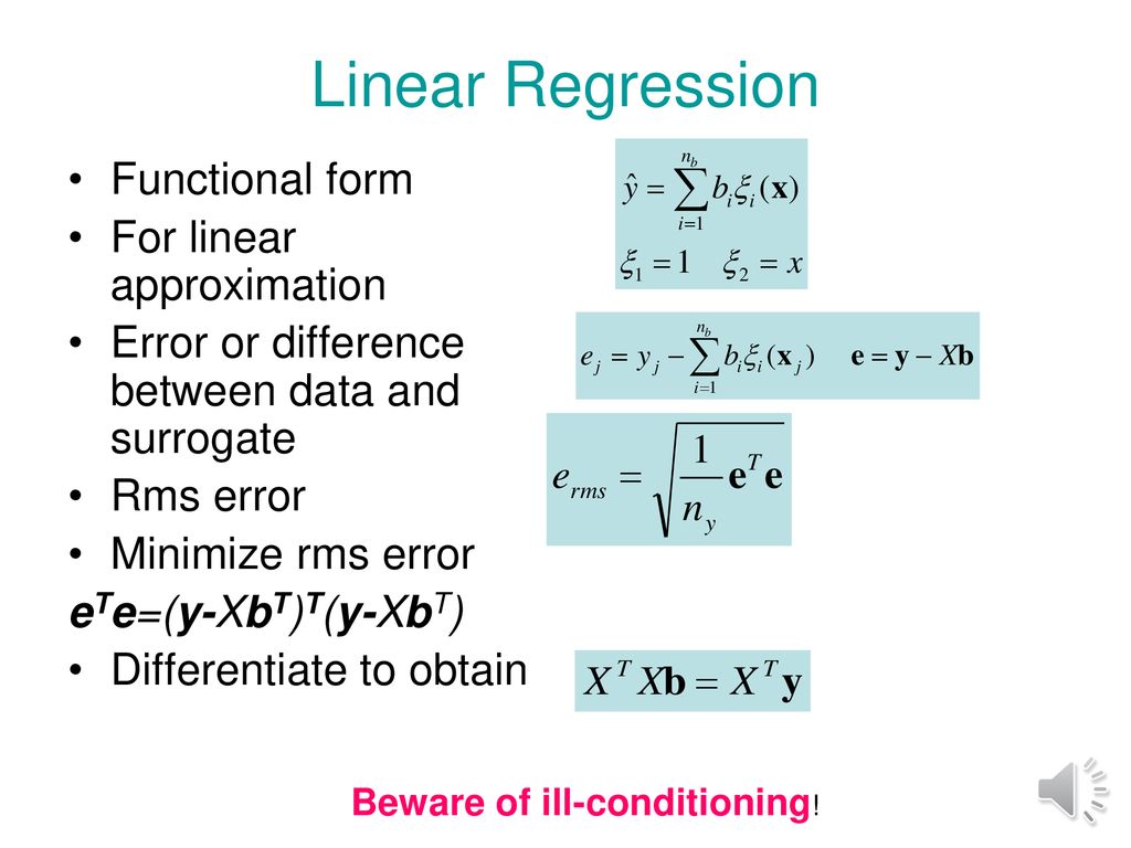 Linear Regression Functional form For linear approximation