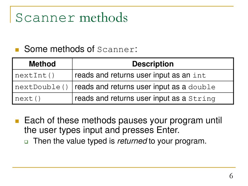 Scanner objects Readings: ppt download