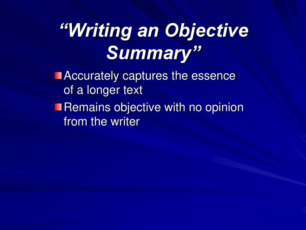  writing an objective summary ppt download