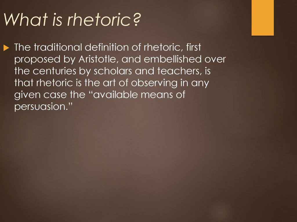 What is rhetoric