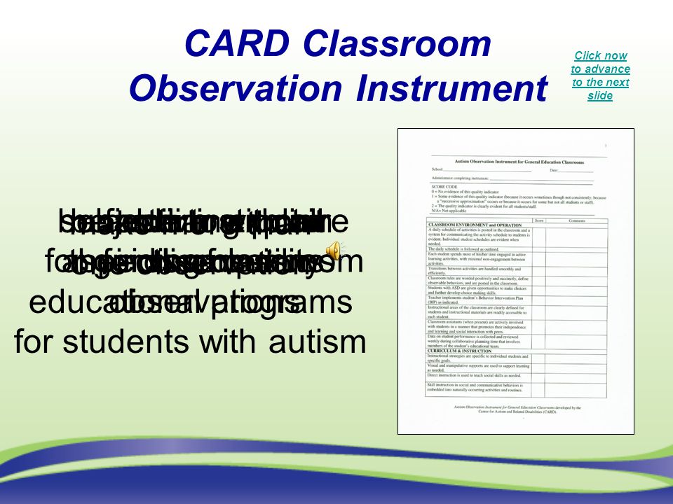CARD Classroom Observation Instrument