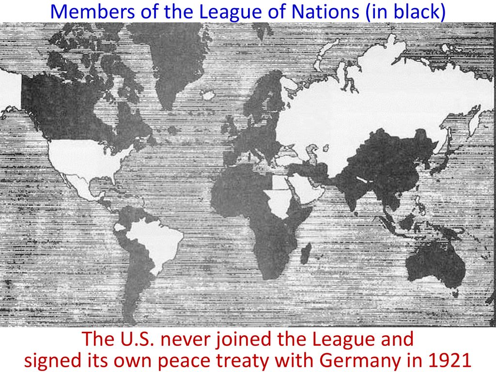 Members of the League of Nations (in black)