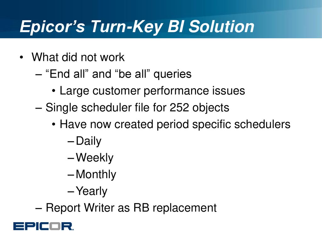 Epicor’s Turn-Key BI Solution