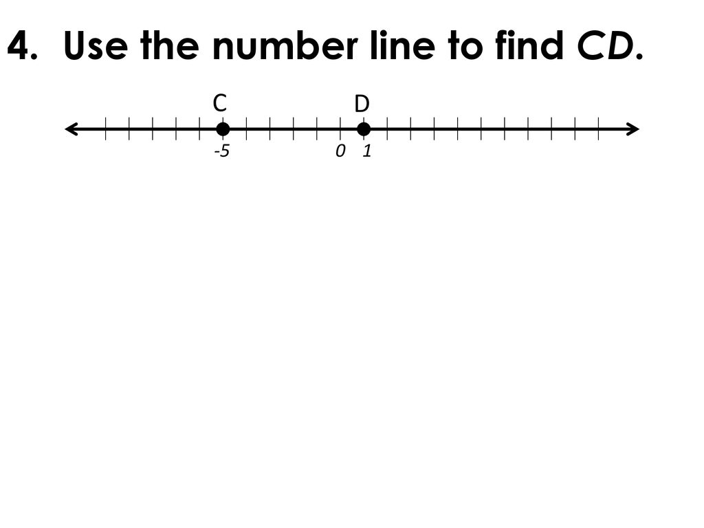 4. Use the number line to find CD.