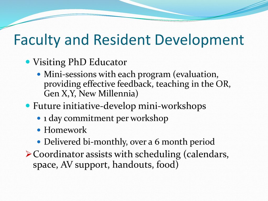 Faculty and Resident Development