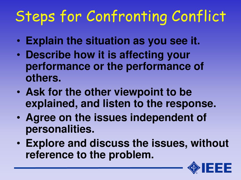 Steps for Confronting Conflict