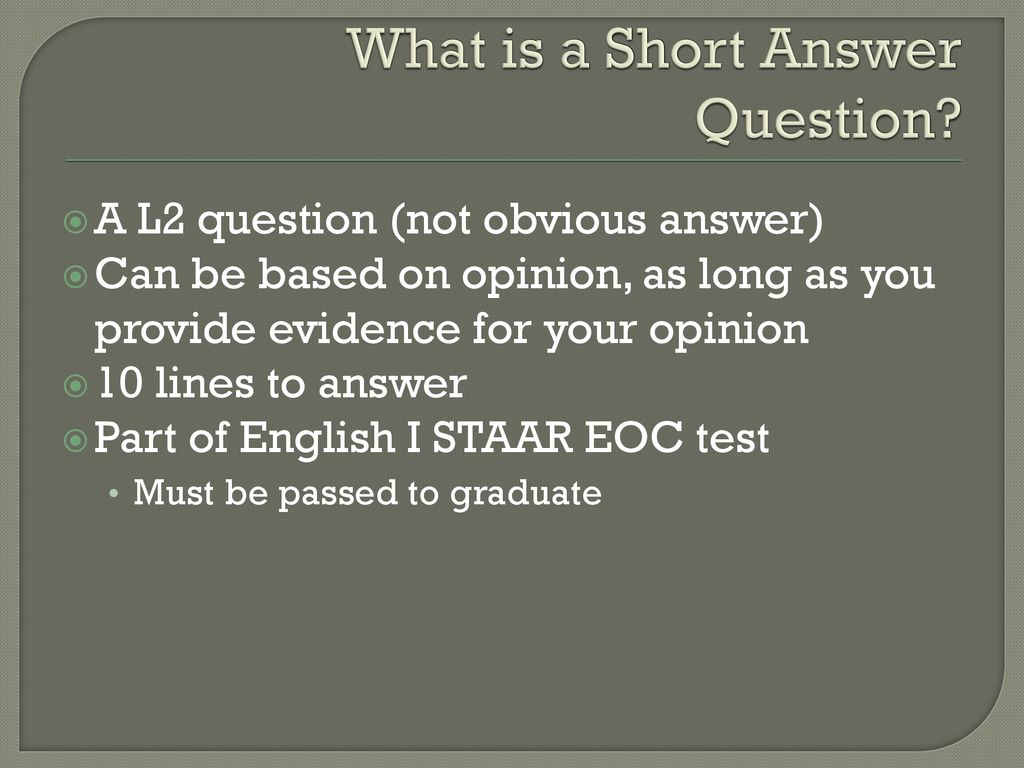 What is a Short Answer Question