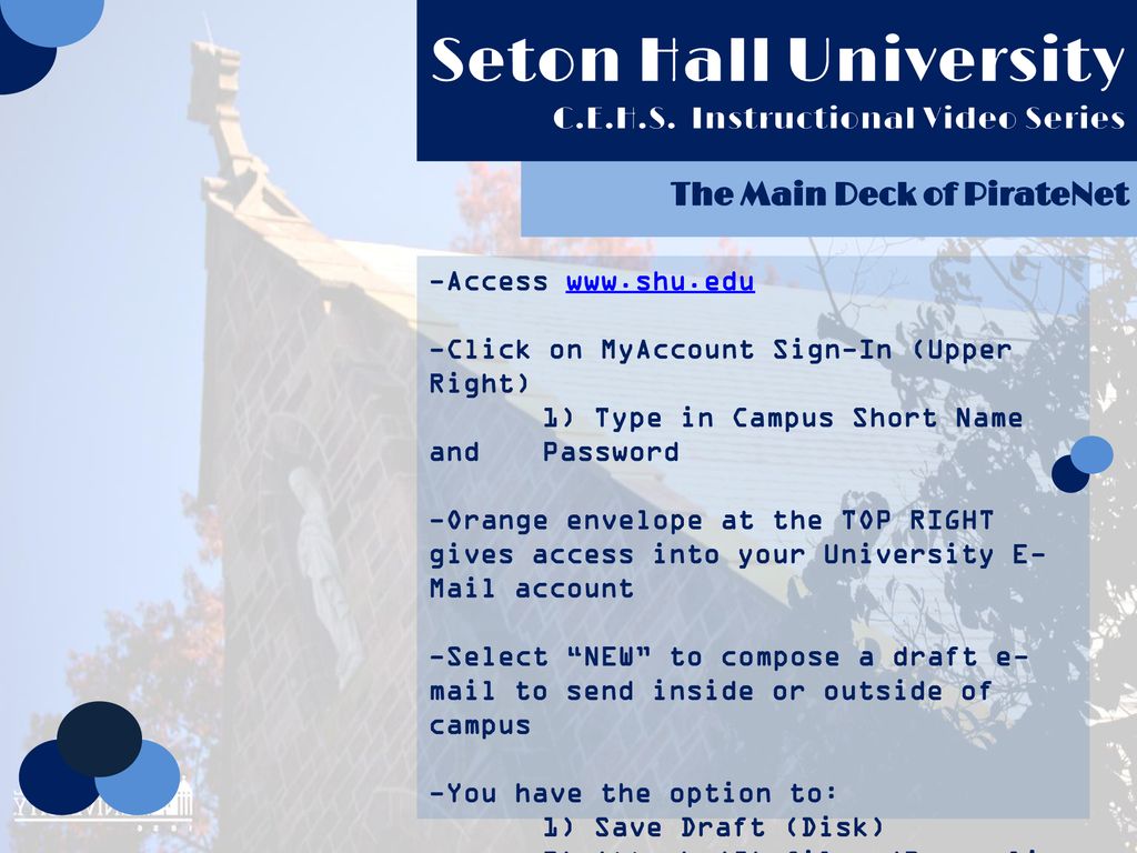 Seton Hall University C.E.H.S. Instructional Video Series - ppt