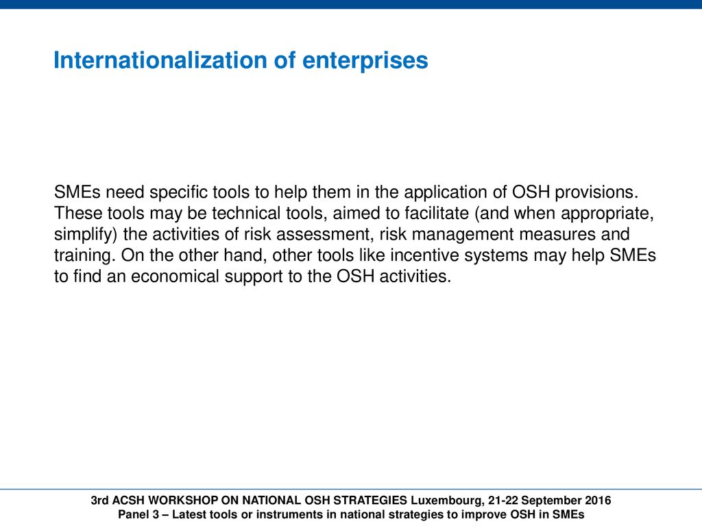 Internationalization of enterprises