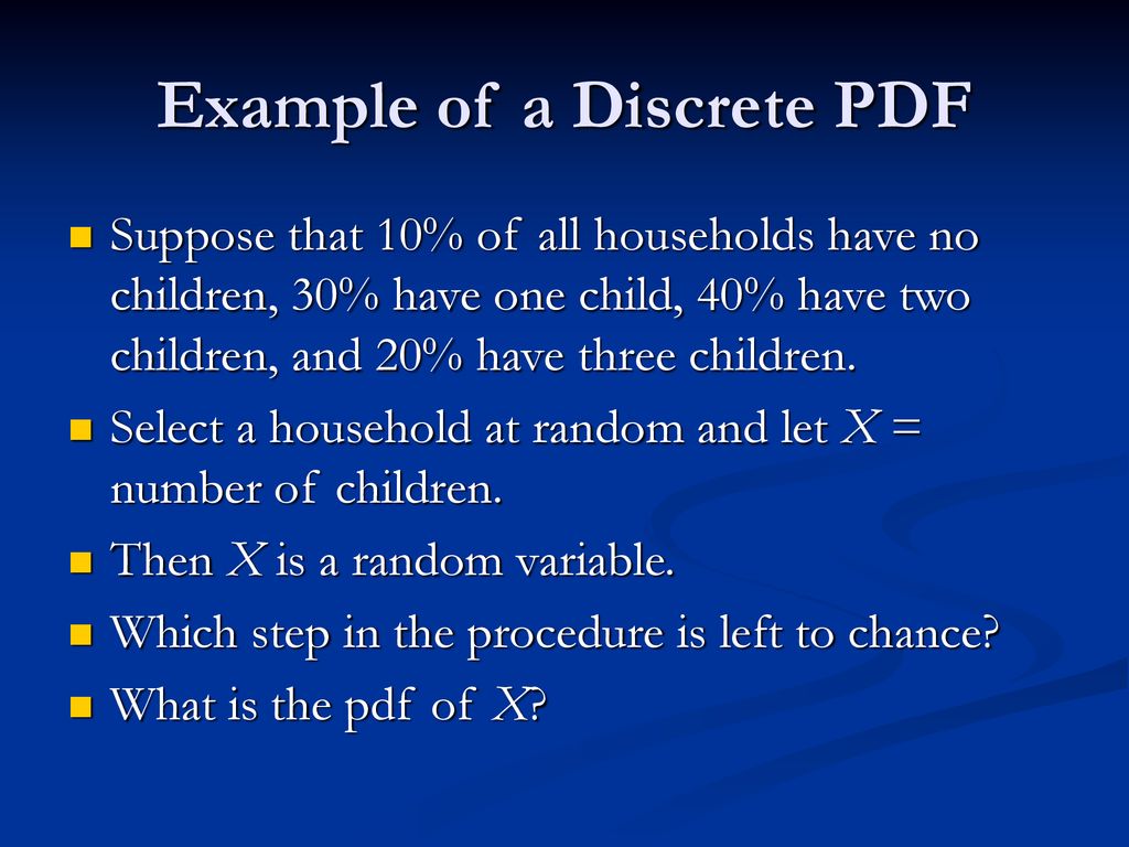 Example of a Discrete PDF