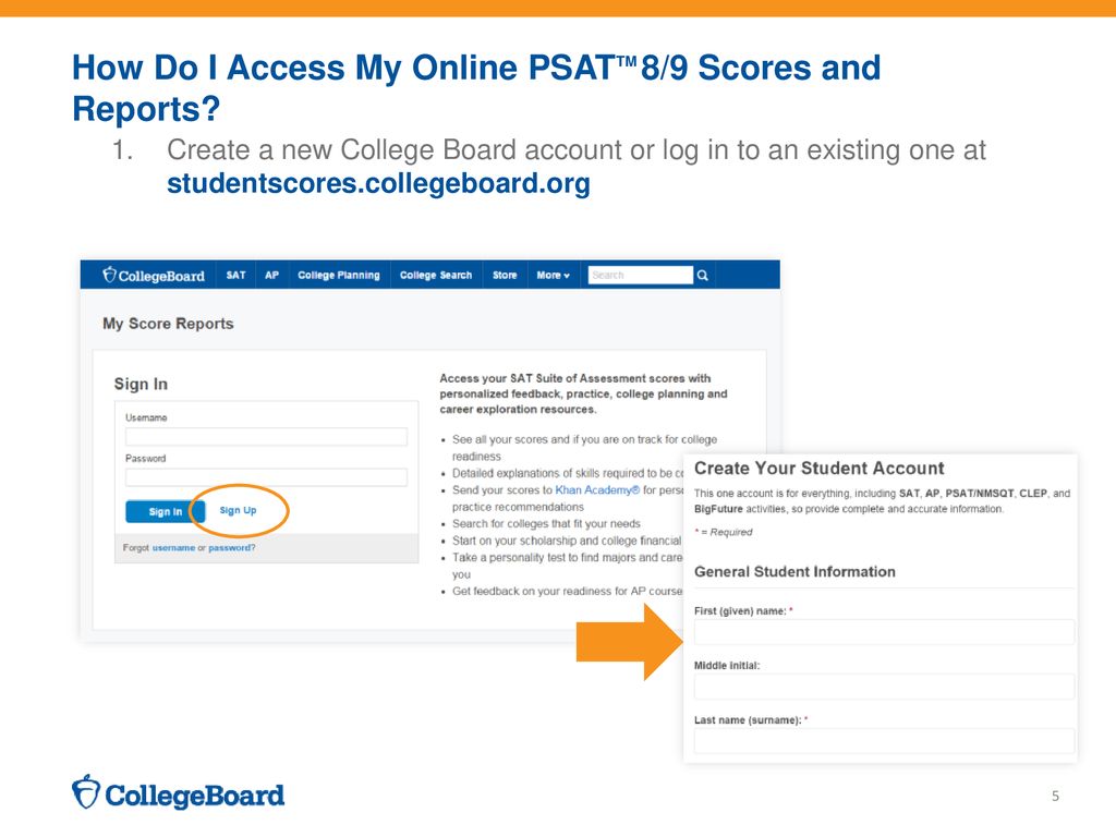 Using Your PSATTM 8/9 Scores to Prepare for College ppt download