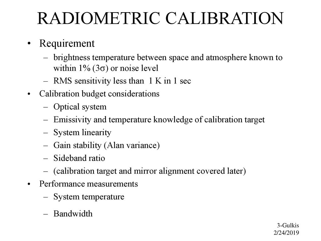 MAMBO PRE-LAUNCH CALIBRATION CONSIDERATIONS - ppt download