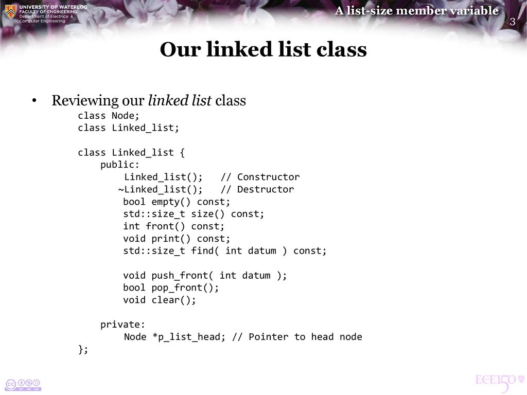 A list-size member variable - ppt download