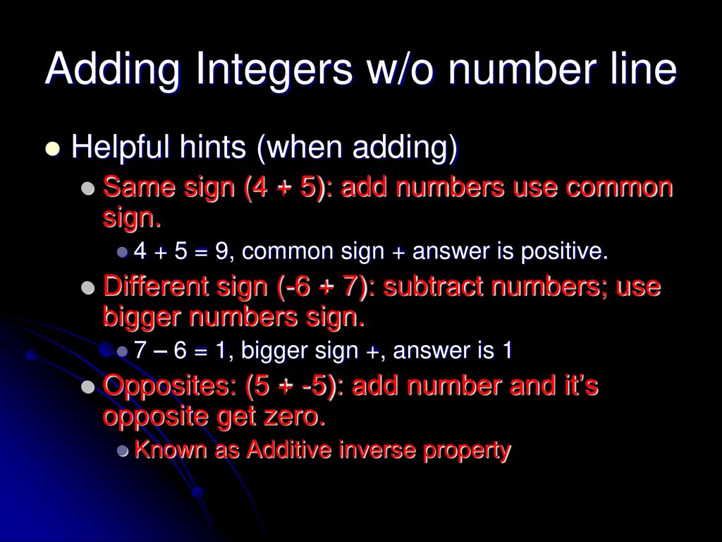 Adding/Subtracting Integers - ppt download
