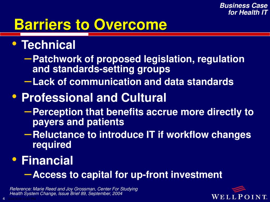 Barriers to Overcome Technical Professional and Cultural Financial