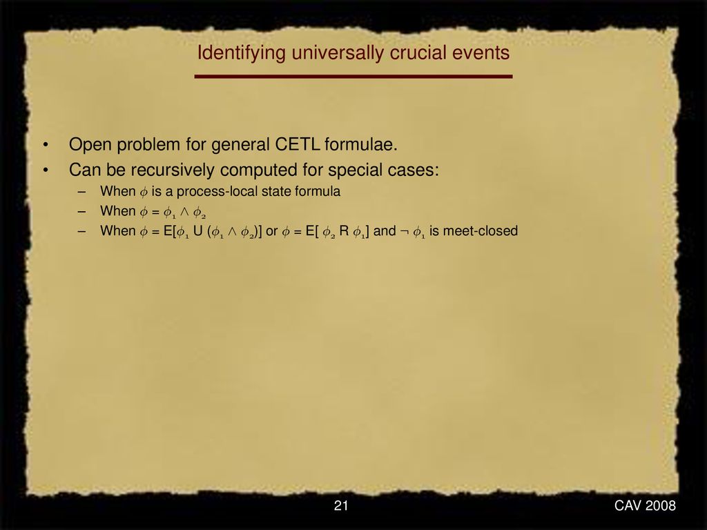 Producing Short Counterexamples Using Crucial Events Ppt Download