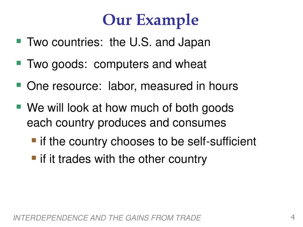 Our Example Two countries: the U.S. and Japan