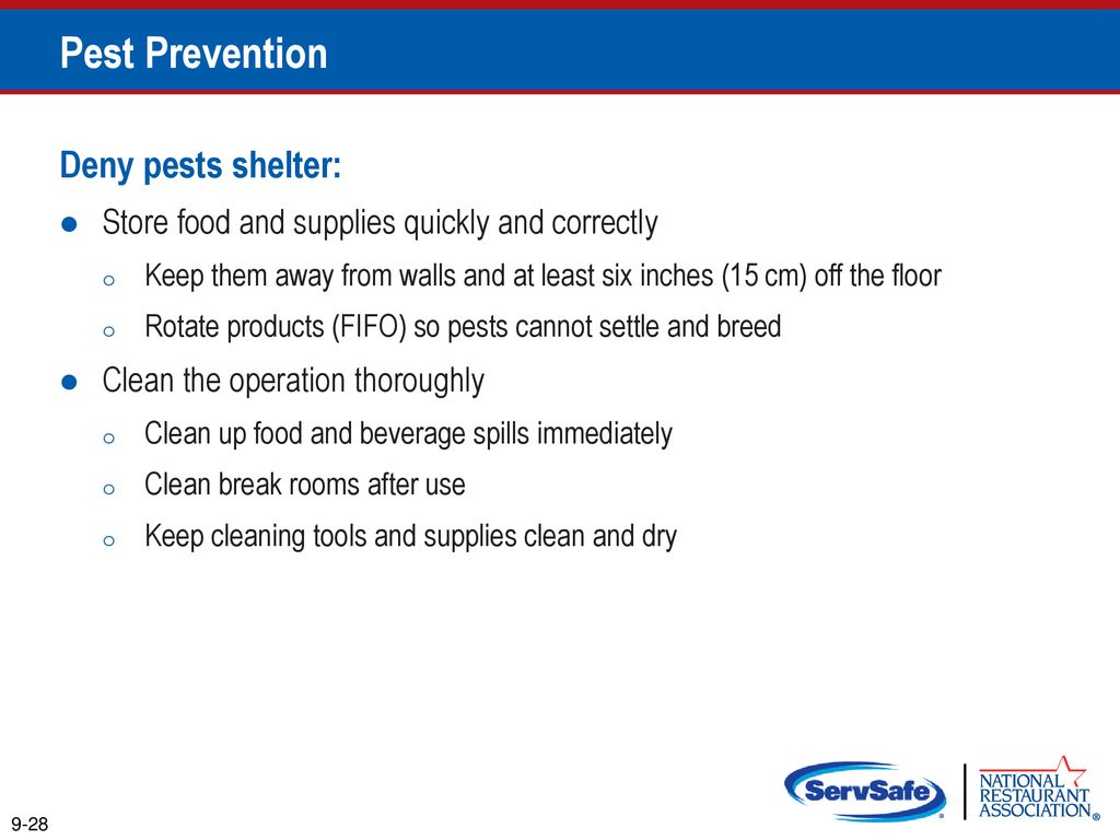 Pest Prevention Deny pests shelter: