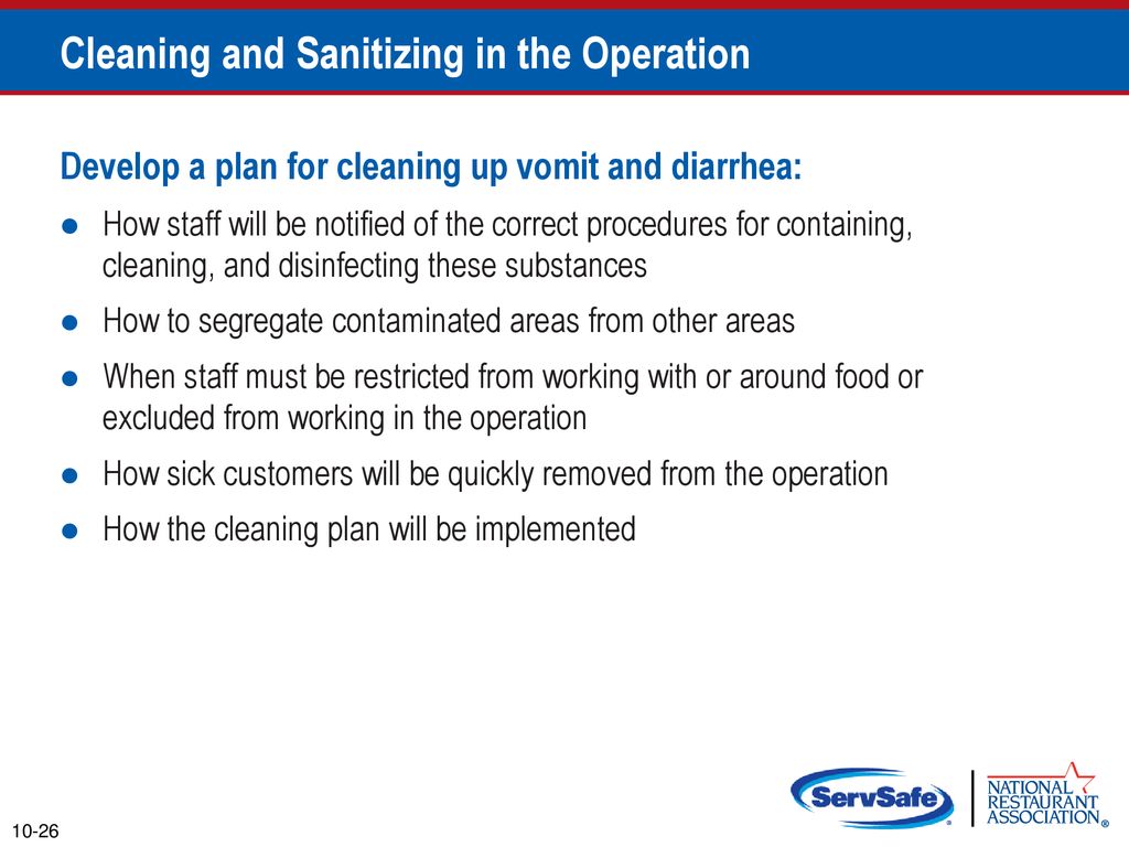 Cleaning and Sanitizing in the Operation