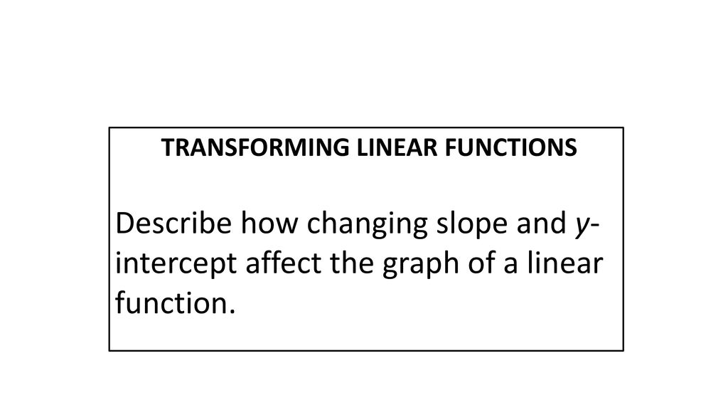 Transforming linear functions ppt download