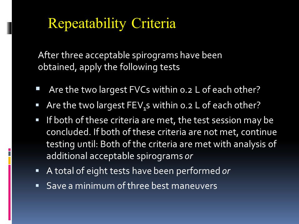 Repeatability Criteria